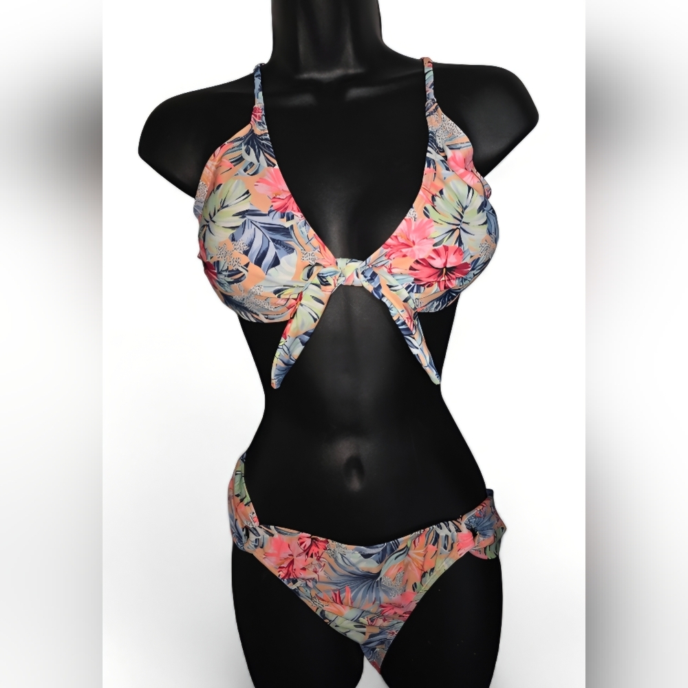 Ron Jon Floral Bikini - Pink and Blue